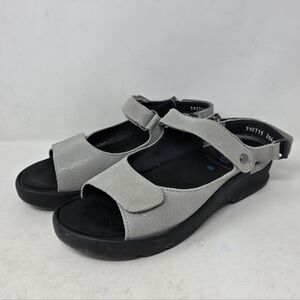 Wolky Women's Silver and Black Sandals Size 9